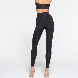 SKIMS X SWAROVSKI Onyx Black Jelly Sparkle Shiny Leggings L